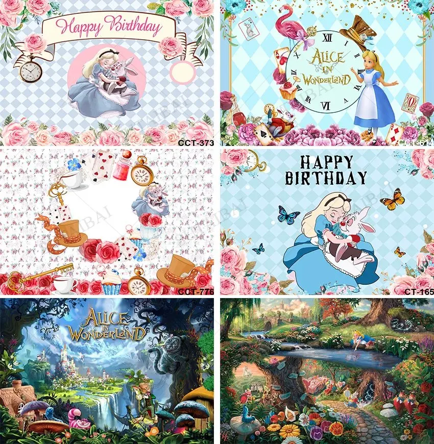 Alice In Wonderland Birthday Backdrop Girl Baby Birthday Tea Party Photography Backgrounds for Photo Studio Photoshoot
Alice In Wonderland Birthday Backdrop Girl Baby Birthday Tea Party Photography Backgrounds for Photo Studio Photoshoot