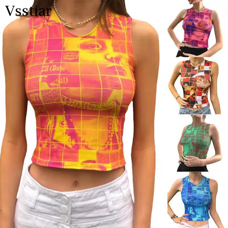 Vsstiar Tie Dye Printed Women's Tank Top O Neck Sleeveless Slim Shirt Y2K High Street Clothes Sexy Fashion Female Cropped Top
Vsstiar Tie Dye Printed Women's Tank Top O Neck Sleeveless Slim Shirt Y2K High Street Clothes Sexy Fashion Female Cropped Top