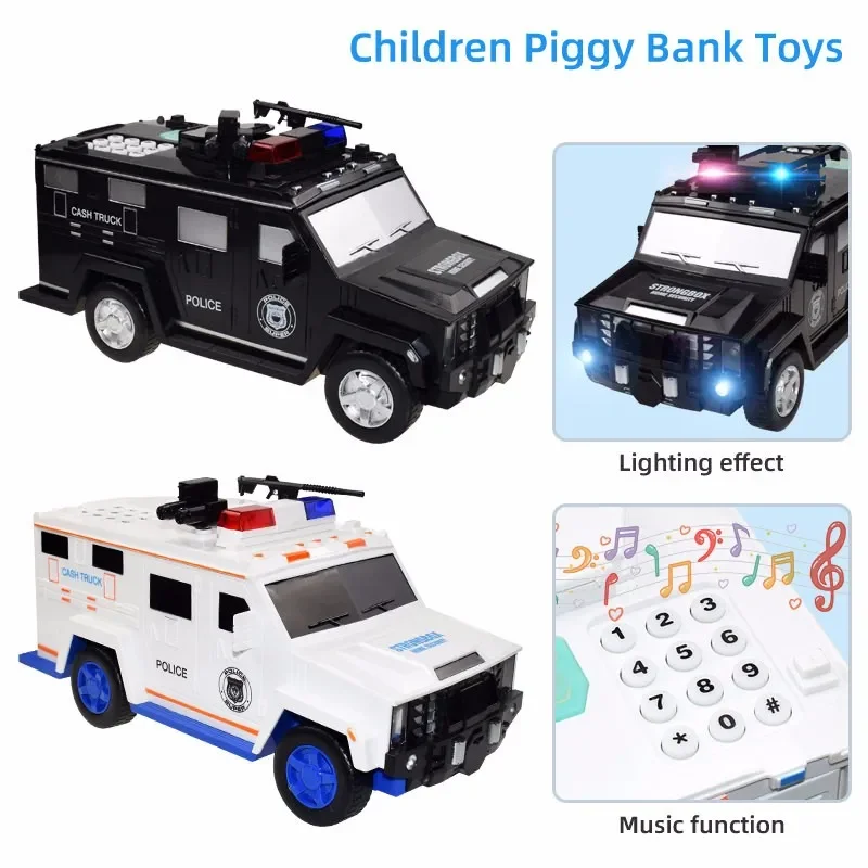 Piggy Bank Toys Smart Music Password Banknote Car Coin Bank Figure Toy Pretend Play Saving Money Box Kids Police Cars
Piggy Bank Toys Smart Music Password Banknote Car Coin Bank Figure Toy Pretend Play Saving Money Box Kids Police Cars