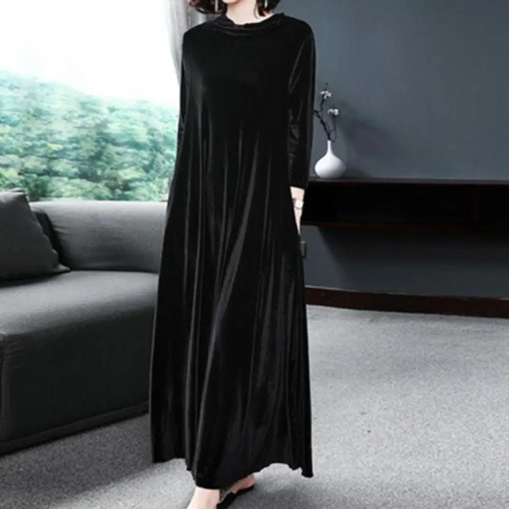 Autumn and Winter Women's Dress Retro Prom Dress Women's Dress Wide Loose Bottom Solid Velvet Sexy Long Dress
Autumn and Winter Women's Dress Retro Prom Dress Women's Dress Wide Loose Bottom Solid Velvet Sexy Long Dress