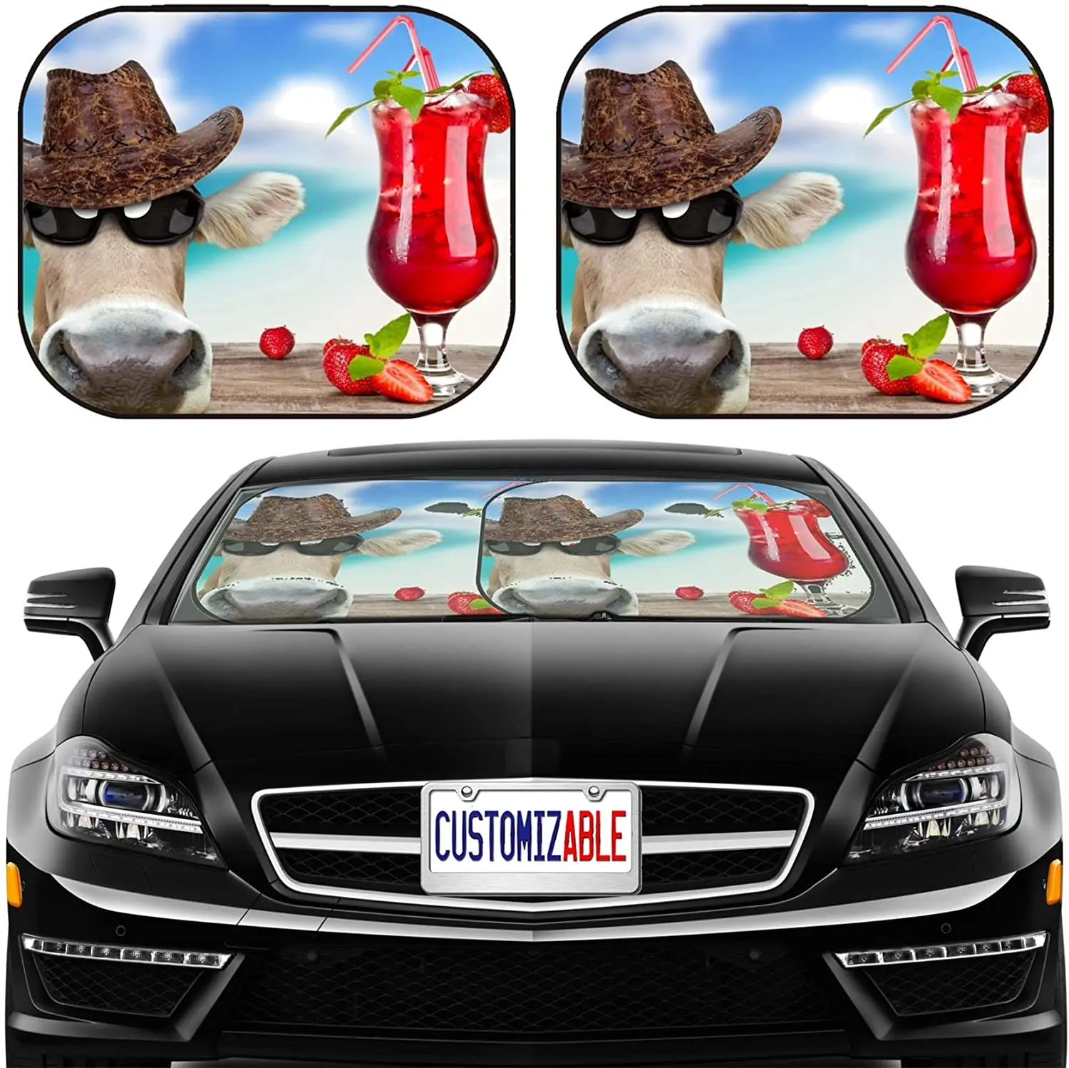 Car Sun Shade Windshield Sunshade Universal Fit 2 Pack, Block Sun Glare, UV and Heat, Protect Car Interior,
Car Sun Shade Windshield Sunshade Universal Fit 2 Pack, Block Sun Glare, UV and Heat, Protect Car Interior,