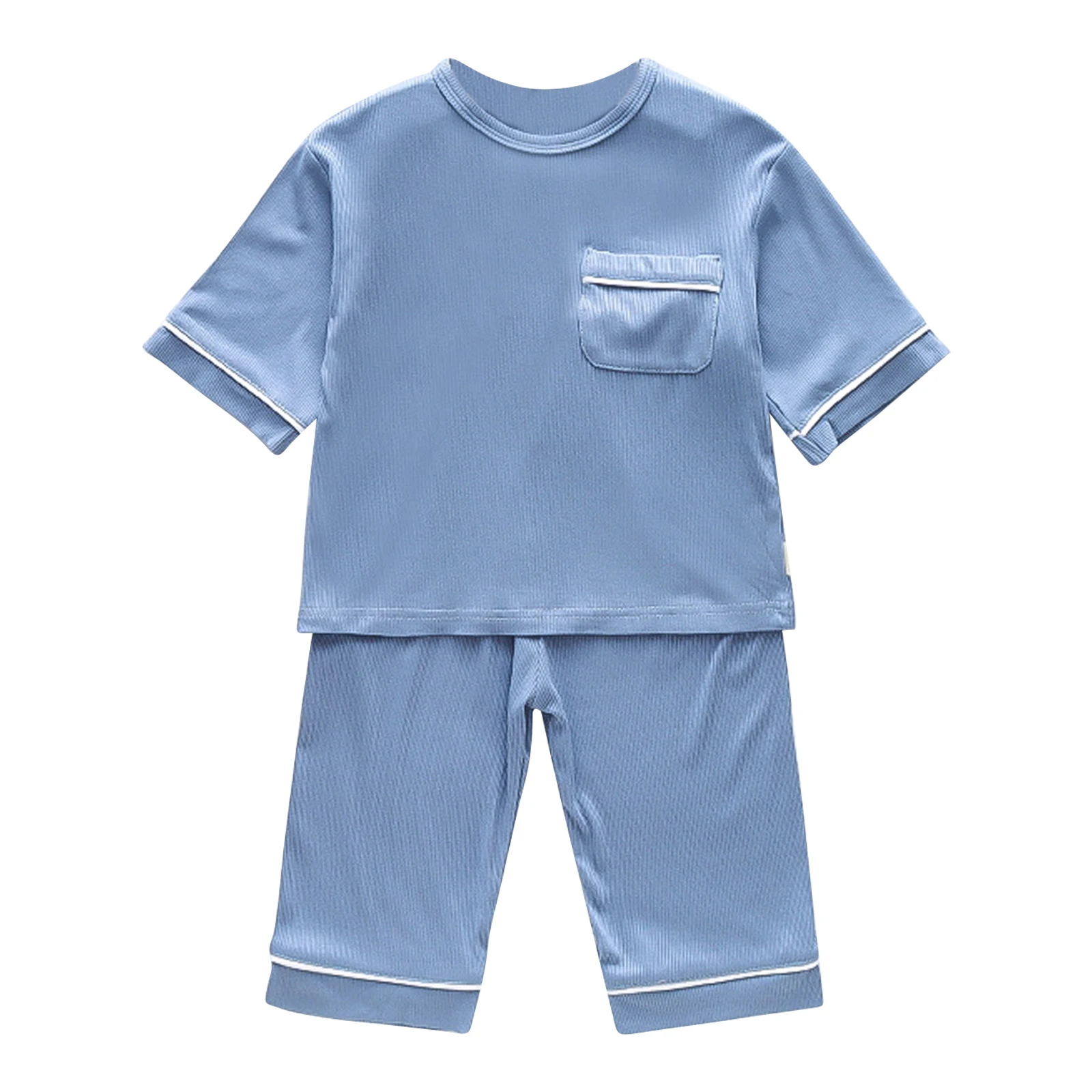 Baby Boys Girls Casual Clothes Set Short Sleeve Round Neckline Striped Edge Top with Elastic Waistband Shorts Summer suit
Baby Boys Girls Casual Clothes Set Short Sleeve Round Neckline Striped Edge Top with Elastic Waistband Shorts Summer suit
