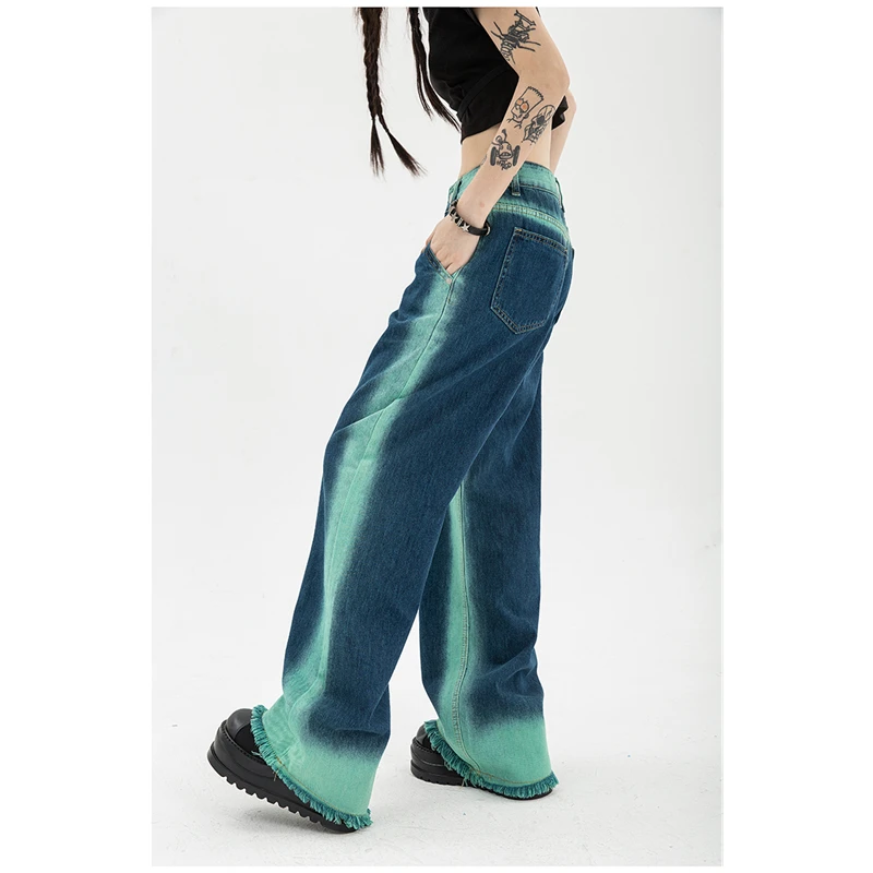 Womens High Waist Jeans Vintage Straight Baggy Pants Chic Design Streetwear Gradient Color Hip Hop Y2K Denim Wide Leg Trouser
Womens High Waist Jeans Vintage Straight Baggy Pants Chic Design Streetwear Gradient Color Hip Hop Y2K Denim Wide Leg Trouser