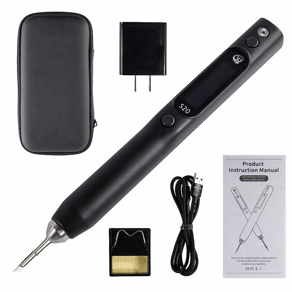 Паяльник S20(K), 0,91 дюйма, OLED, 500 ℃, Поддержка питания PD/QC, совместим с паяльником C115, вилкой Стандарта США
Паяльник S20(K), 0,91 дюйма, OLED, 500 ℃, Поддержка питания PD/QC, совместим с паяльником C115, вилкой Стандарта США
