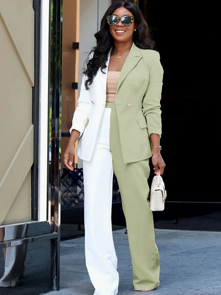 Spring Women Solid Long Sleeve Blazer Jacket Casual Pants Suits Office Lady Elegant Button Black 2 Piece Set OL Business Outfits
Spring Women Solid Long Sleeve Blazer Jacket Casual Pants Suits Office Lady Elegant Button Black 2 Piece Set OL Business Outfits