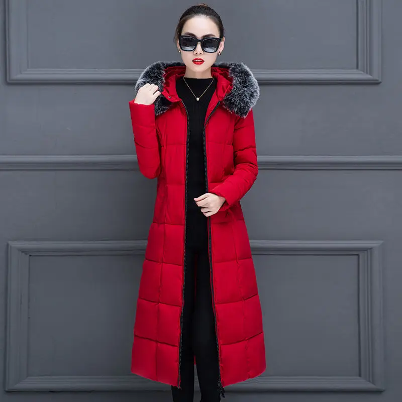 Long Down Jacket Women's Cotton-padded Winter New Fur Collar Hooded Zipper Thickened Warm Jacket Ladies Down Jacket
Long Down Jacket Women's Cotton-padded Winter New Fur Collar Hooded Zipper Thickened Warm Jacket Ladies Down Jacket