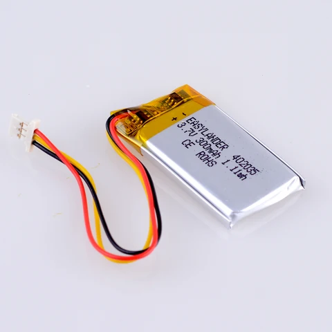 3,7 V 300mAh 402035 литиевая полимерная аккумуляторная батарея JST 1,0mm 3pin 1,25 3Pin замена на XIAOYI MI YI DVR MIO C330