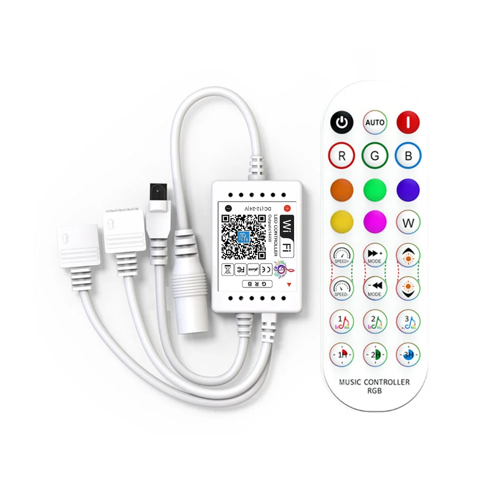 ИК-контроллер с 24 клавишами Rgb голосовой/музыкальной светодиодной подсветкой; Дистанционный контроллер Rgb Wi-Fi; Умный дом с Google Home; Для ленты 5050 2835 
ИК-контроллер с 24 клавишами Rgb голосовой/музыкальной светодиодной подсветкой; Дистанционный контроллер Rgb Wi-Fi; Умный дом с Google Home; Для ленты 5050 2835