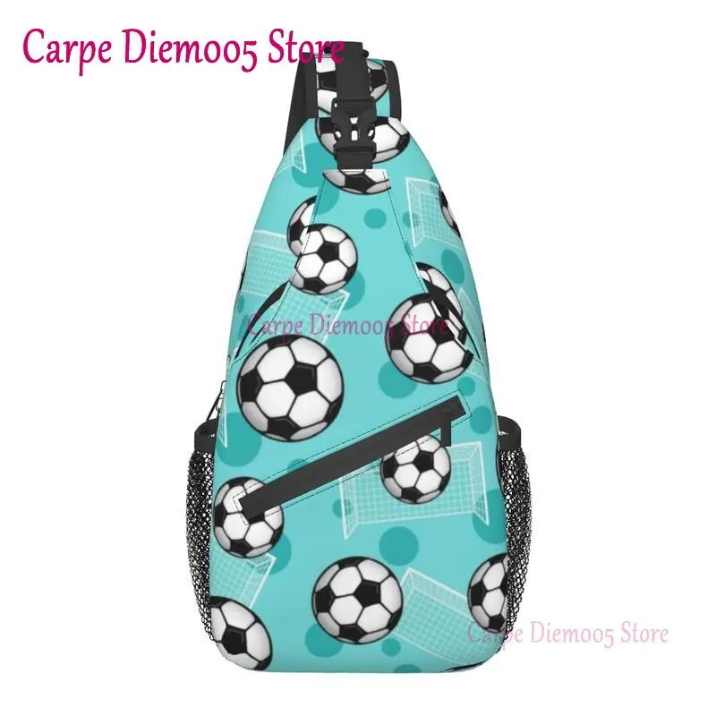 Soccer Ball And Goal Teal Pattern Crossbody Sling Backpack Men Custom Football Chest Shoulder Bag for Travel Hiking Daypack
Soccer Ball And Goal Teal Pattern Crossbody Sling Backpack Men Custom Football Chest Shoulder Bag for Travel Hiking Daypack