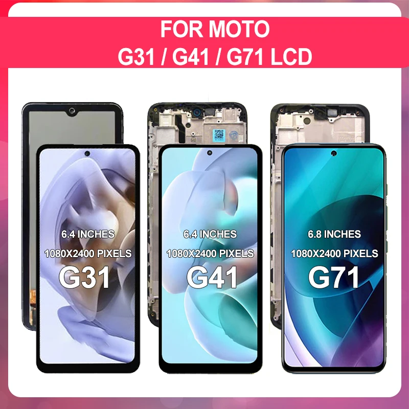 6,4 дюймовый G71 дисплей для Moto G31 ЖК Сенсорная панель экран дигитайзер в сборе для Motoroal G41 ЖК с рамкой Бесплатная доставка 
6,4 дюймовый G71 дисплей для Moto G31 ЖК Сенсорная панель экран дигитайзер в сборе для Motoroal G41 ЖК с рамкой Бесплатная доставка