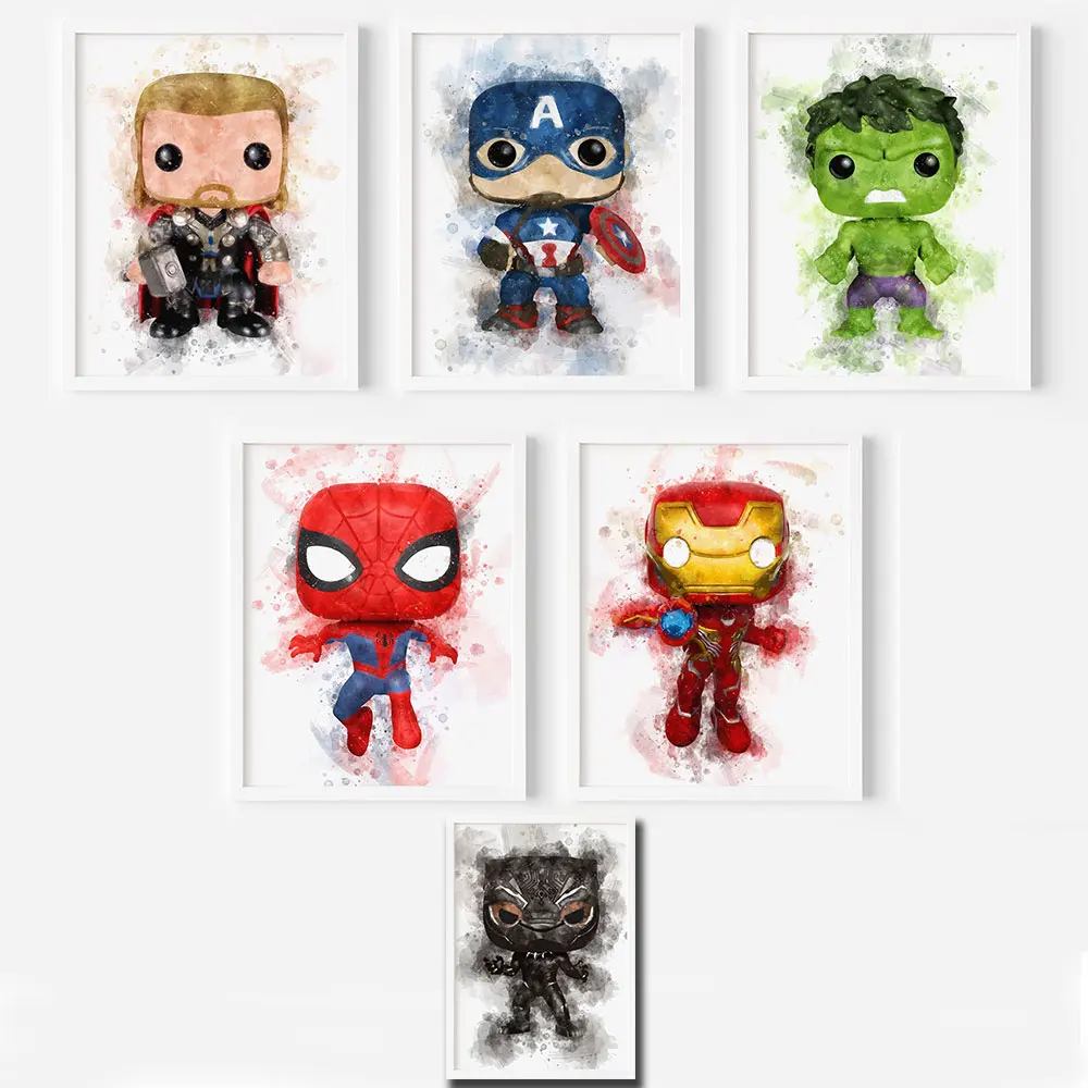 Superhero Watercolor 6 Set Canvas Painting Posters And Prints Spiderman Picture Wall Decor For Home Nursery Room Decoration Gift
Superhero Watercolor 6 Set Canvas Painting Posters And Prints Spiderman Picture Wall Decor For Home Nursery Room Decoration Gift