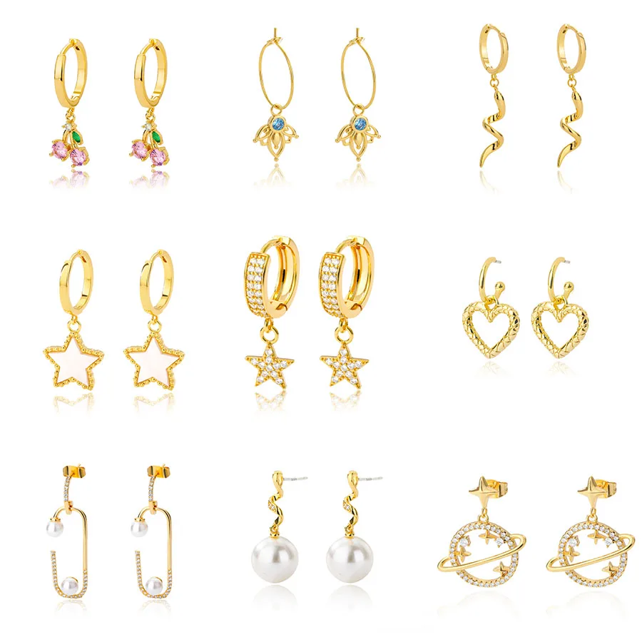 

Gothic Star Snake Drop Earrings For Women Aesthetic Imitation Pearls Heart Hoop Earrings 2022 Trend Piercing Jewelry Party Gifts