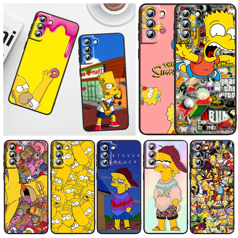 

Anime The Simpsons Art Cool Phone Case For Samsung Galaxy S23 S22 S21 S20 FE S10 S10E S9 Plus Ultra Pro Lite 5G Black FUnda