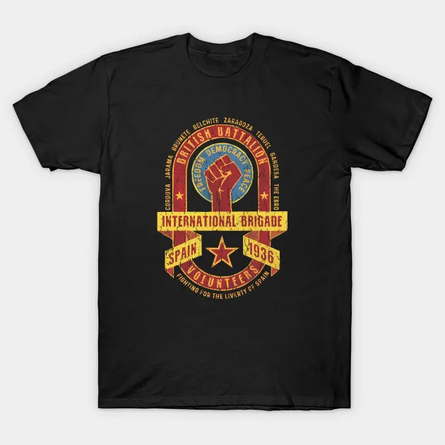 Men/Women's Summer Street Fashion Hip Hop International Brigade British Battalion Spanish Civil War T-shirt Cotton Tees Tops
Men/Women's Summer Street Fashion Hip Hop International Brigade British Battalion Spanish Civil War T-shirt Cotton Tees Tops