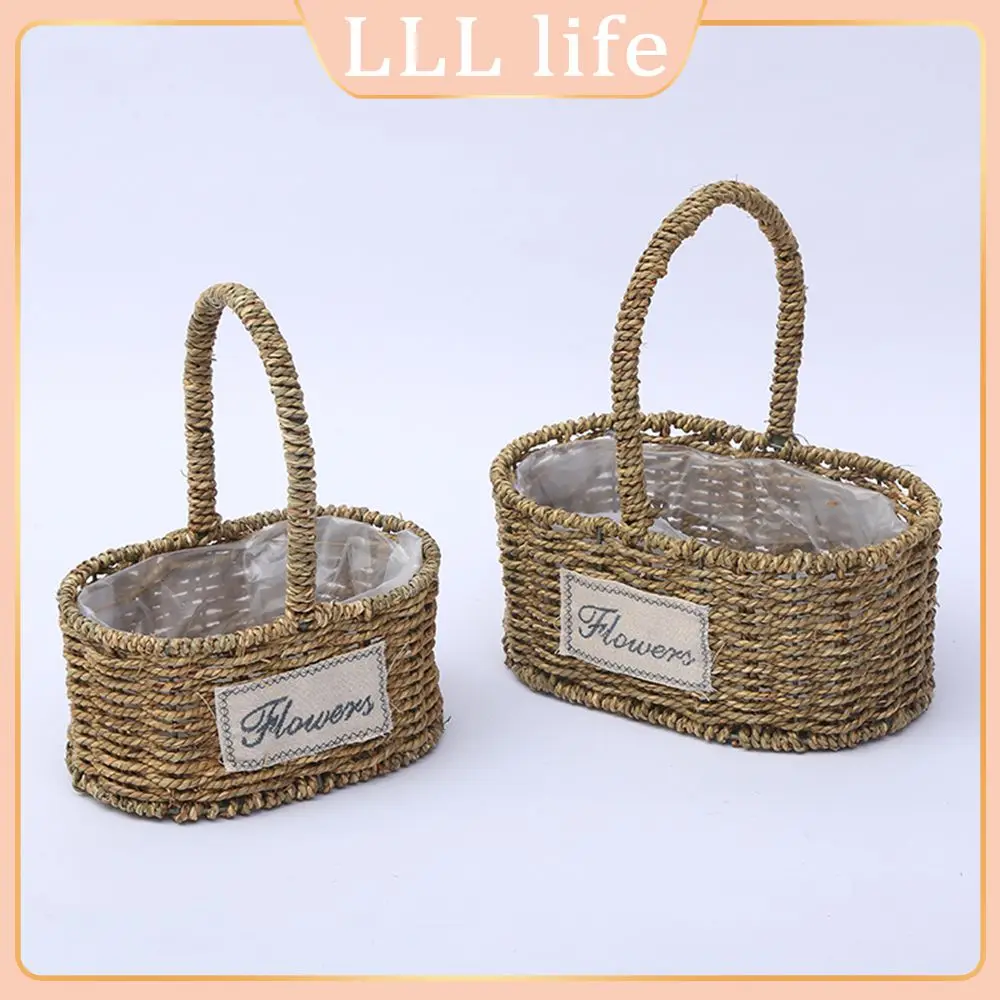 Home Furnishings Braided Basket Home Decorative Storage Basket Elegant Idyllic Style Straw Woven Flower Basket Manual Weaving
Home Furnishings Braided Basket Home Decorative Storage Basket Elegant Idyllic Style Straw Woven Flower Basket Manual Weaving