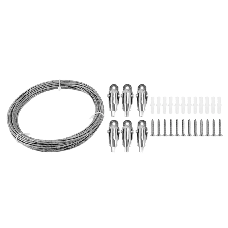 10M Stainless Steel Wire Rope PVC Coated Steel Cable Adjustable Curtain Rope Lamp Suspension Picture Wire For Hanging
10M Stainless Steel Wire Rope PVC Coated Steel Cable Adjustable Curtain Rope Lamp Suspension Picture Wire For Hanging