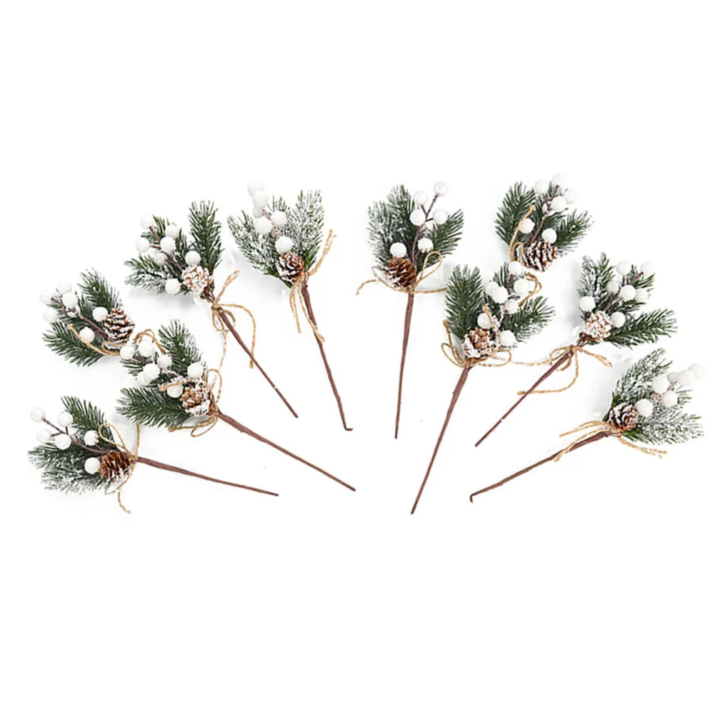 

Christmas Pine Berry Picks Cedar Branches Holly Berries Set of 10 Beautifully Enhance your Christmas Flower Arrangements