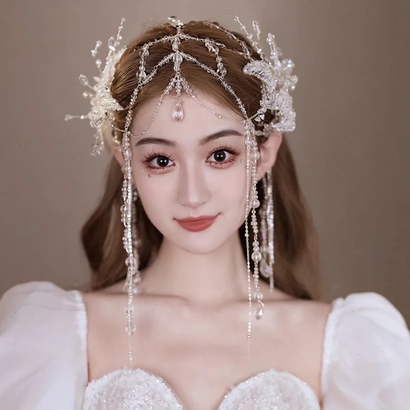Headdress Cute Anti-Aging Crystal Forehead Ornament Tassel Forehead Diamond Beaded Side Clip Princess Forehead Ornament
Headdress Cute Anti-Aging Crystal Forehead Ornament Tassel Forehead Diamond Beaded Side Clip Princess Forehead Ornament
