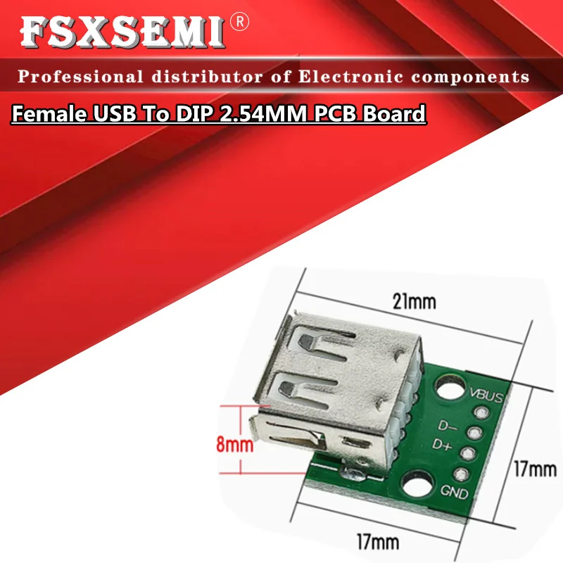5pcs USB 2.0 Socket Type A Female USB To DIP 2.54MM PCB Board Adapter Converter Connector 4 Pin
5pcs USB 2.0 Socket Type A Female USB To DIP 2.54MM PCB Board Adapter Converter Connector 4 Pin