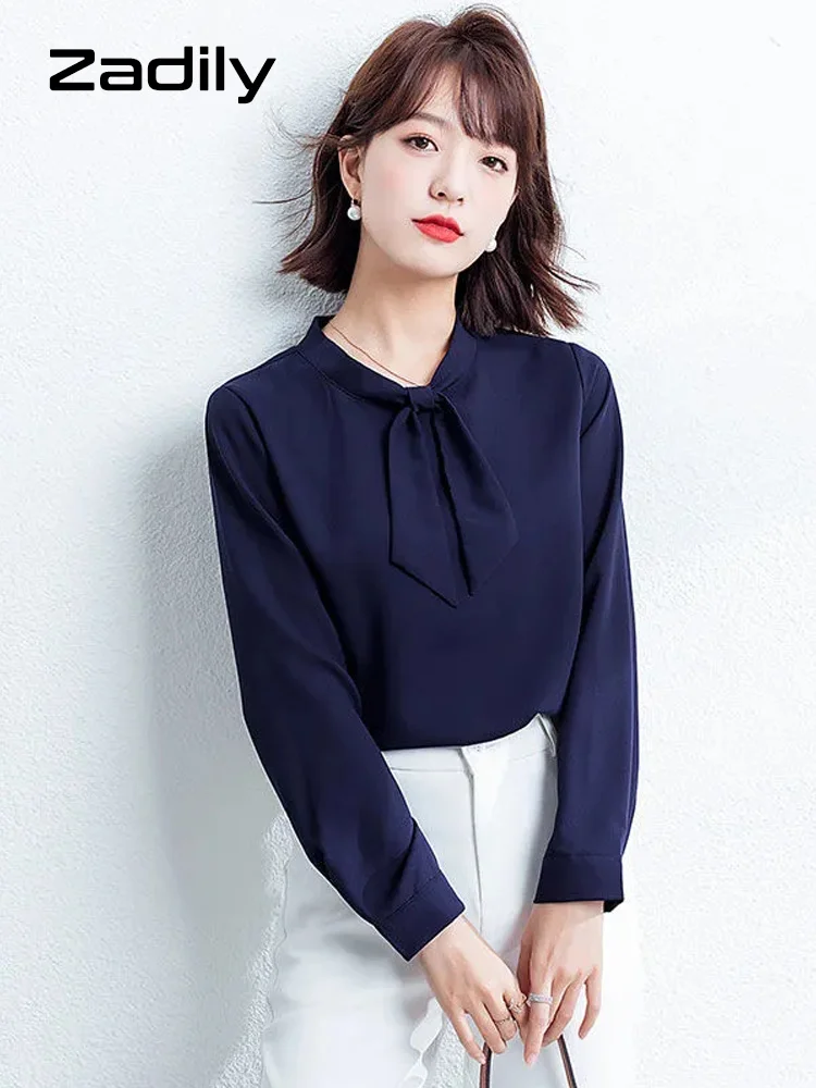 Spring Korean Style Long Sleeve Chiffon Shirt Women Office Lady Tie Solid Shirts Work Pullover Blouse Clothes Tops
Spring Korean Style Long Sleeve Chiffon Shirt Women Office Lady Tie Solid Shirts Work Pullover Blouse Clothes Tops