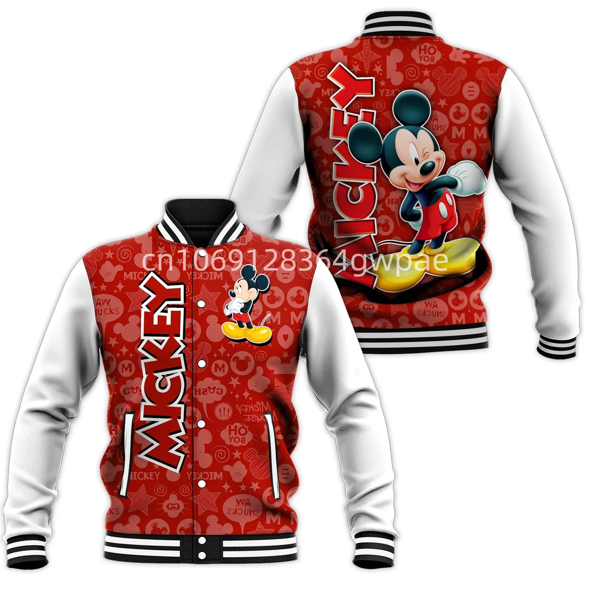 Disney Mickey Mouse Baseball Jacket Men's Women's Casual Sweatshirt Hip Hop Harajuku Jacket Streetwear Loose Varsity Coat#001
Disney Mickey Mouse Baseball Jacket Men's Women's Casual Sweatshirt Hip Hop Harajuku Jacket Streetwear Loose Varsity Coat#001
