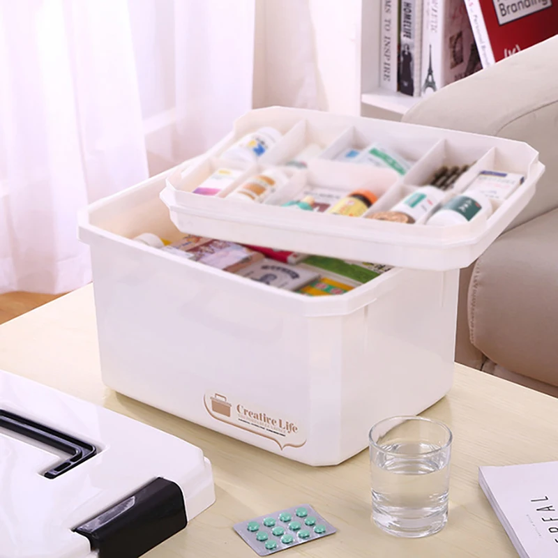 Home Medicine Box Family Pill Cases Plastic Medical Storage Box Multi-layer Large-capacity Medicine Box First Aid kit 3 size
Home Medicine Box Family Pill Cases Plastic Medical Storage Box Multi-layer Large-capacity Medicine Box First Aid kit 3 size