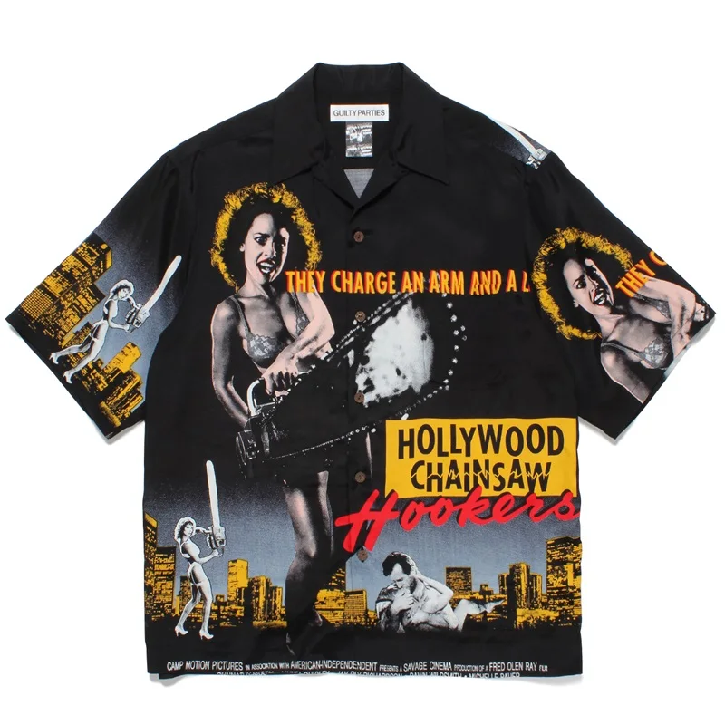 WACKO MARIA Japanese Fashion Retro Printed Short Sleeve Shirt Casual Hawaiian Loose T-shirt for Men and Women
WACKO MARIA Japanese Fashion Retro Printed Short Sleeve Shirt Casual Hawaiian Loose T-shirt for Men and Women