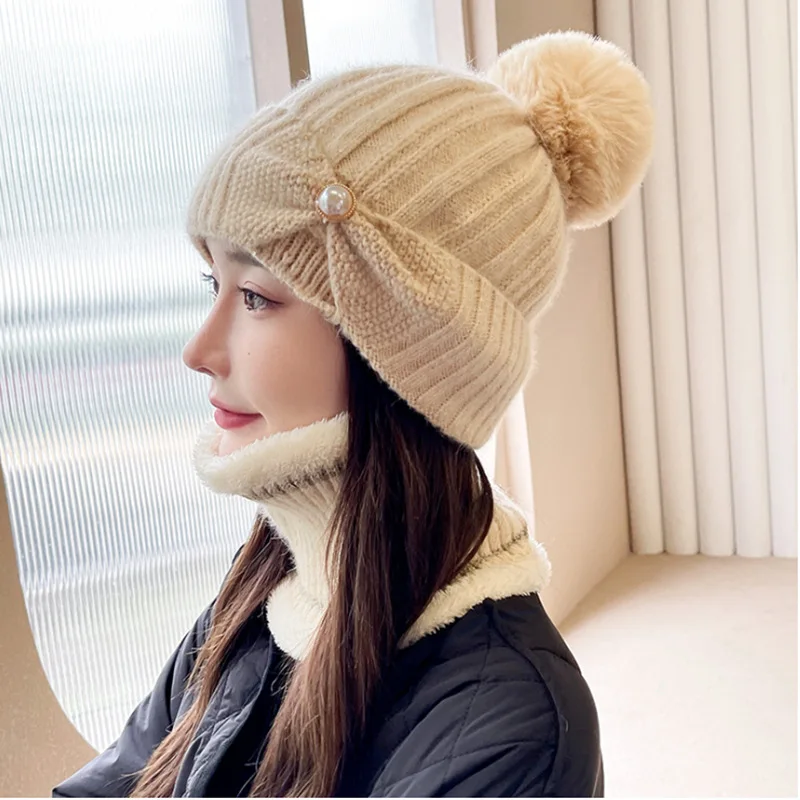 Winter Hat for Women New Pearl Bow Skullies Beanies Cold-proof Warm Rabbit Fur Knitted Hat Plus Velvet Fashion Wool Hat Women
Winter Hat for Women New Pearl Bow Skullies Beanies Cold-proof Warm Rabbit Fur Knitted Hat Plus Velvet Fashion Wool Hat Women