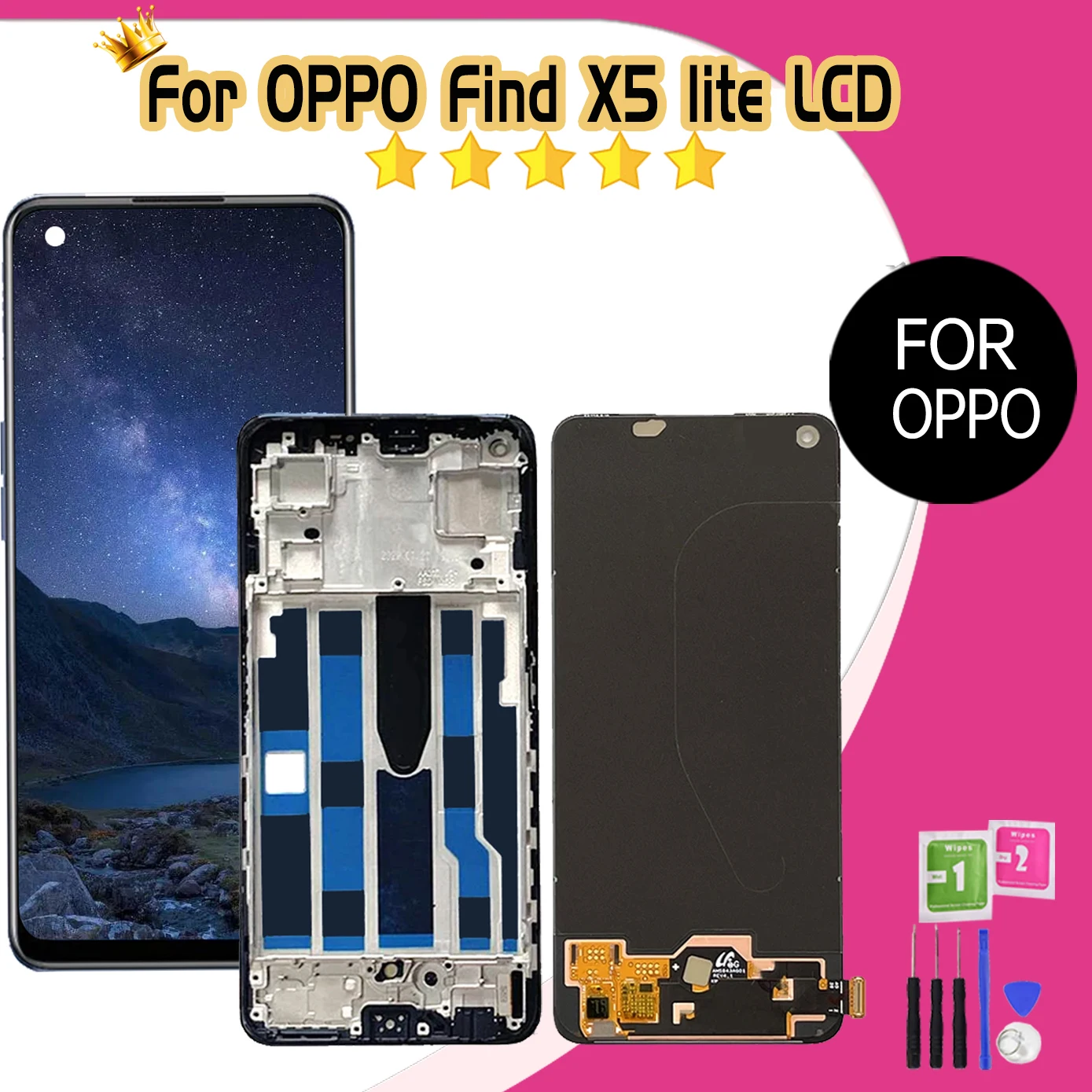 ЖК-дисплей 6 43 дюйма AMOLED для Oppo Find X5 Lite CPH2371 сенсорный экран с дигитайзером X5Lite