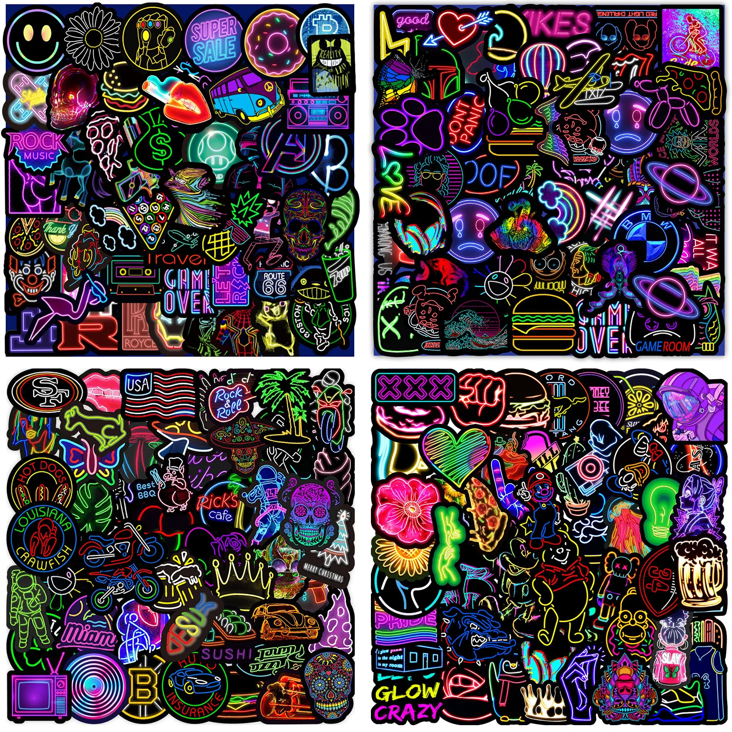50Pieces/Pack of Luminous Stickers Graffiti Doodle Laptop Skateboard Helmet Waterproof Neon Sign Anime Cartoon Glow Sticker
50Pieces/Pack of Luminous Stickers Graffiti Doodle Laptop Skateboard Helmet Waterproof Neon Sign Anime Cartoon Glow Sticker