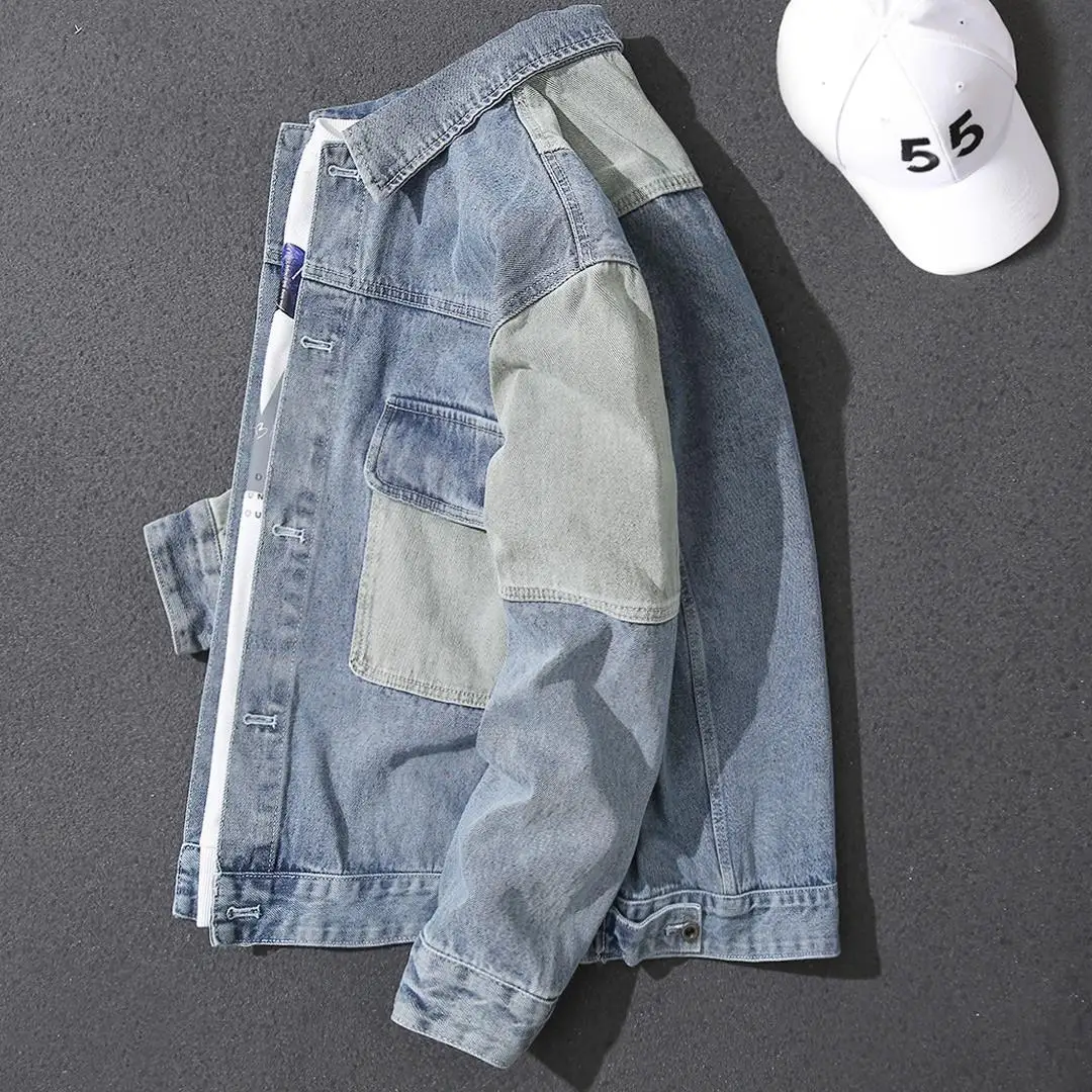 2022 Spring and Autumn New Light Color Splicing Fashion Work Clothes Leisure Loose Large Jacket Denim Jacket Jeans Wear
2022 Spring and Autumn New Light Color Splicing Fashion Work Clothes Leisure Loose Large Jacket Denim Jacket Jeans Wear