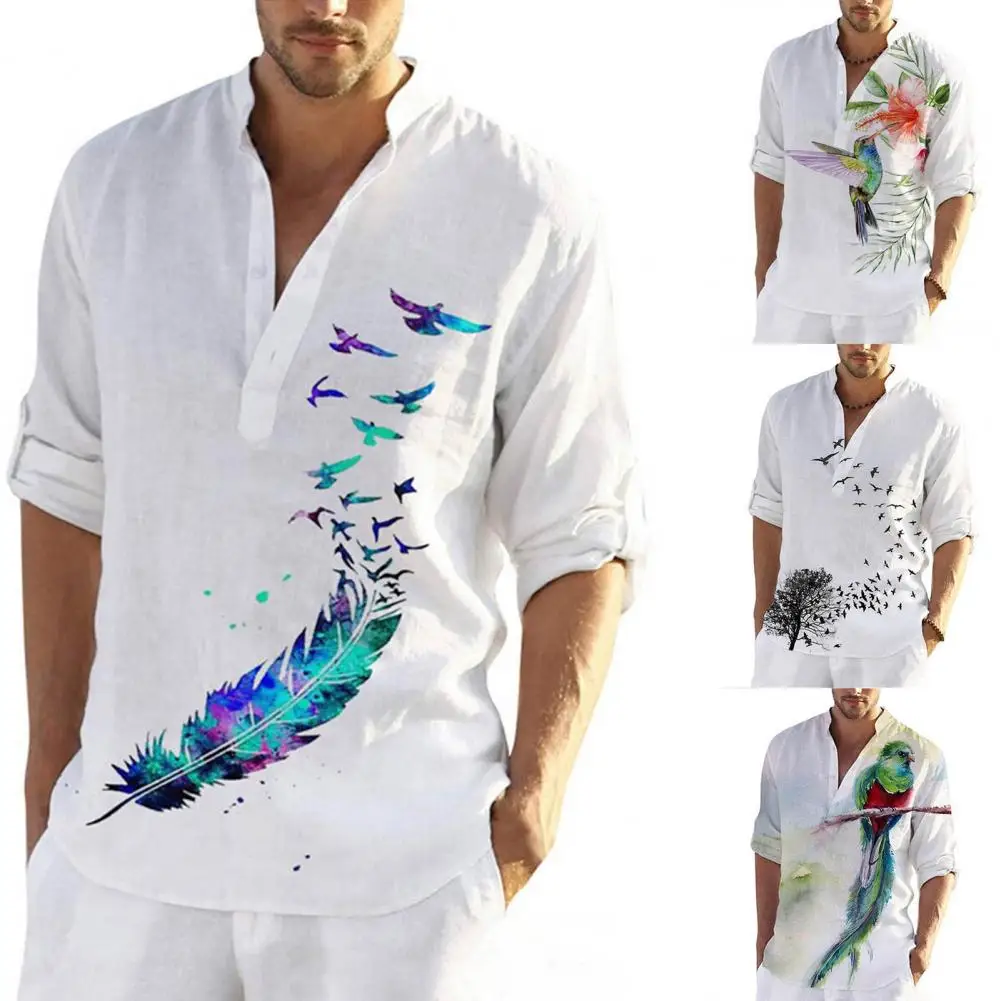 Fashion Summer Shirt Half Sleeve Chinese Style Flower Print Stand Collar Summer Top Quick Dry Men Top Clothing
Fashion Summer Shirt Half Sleeve Chinese Style Flower Print Stand Collar Summer Top Quick Dry Men Top Clothing