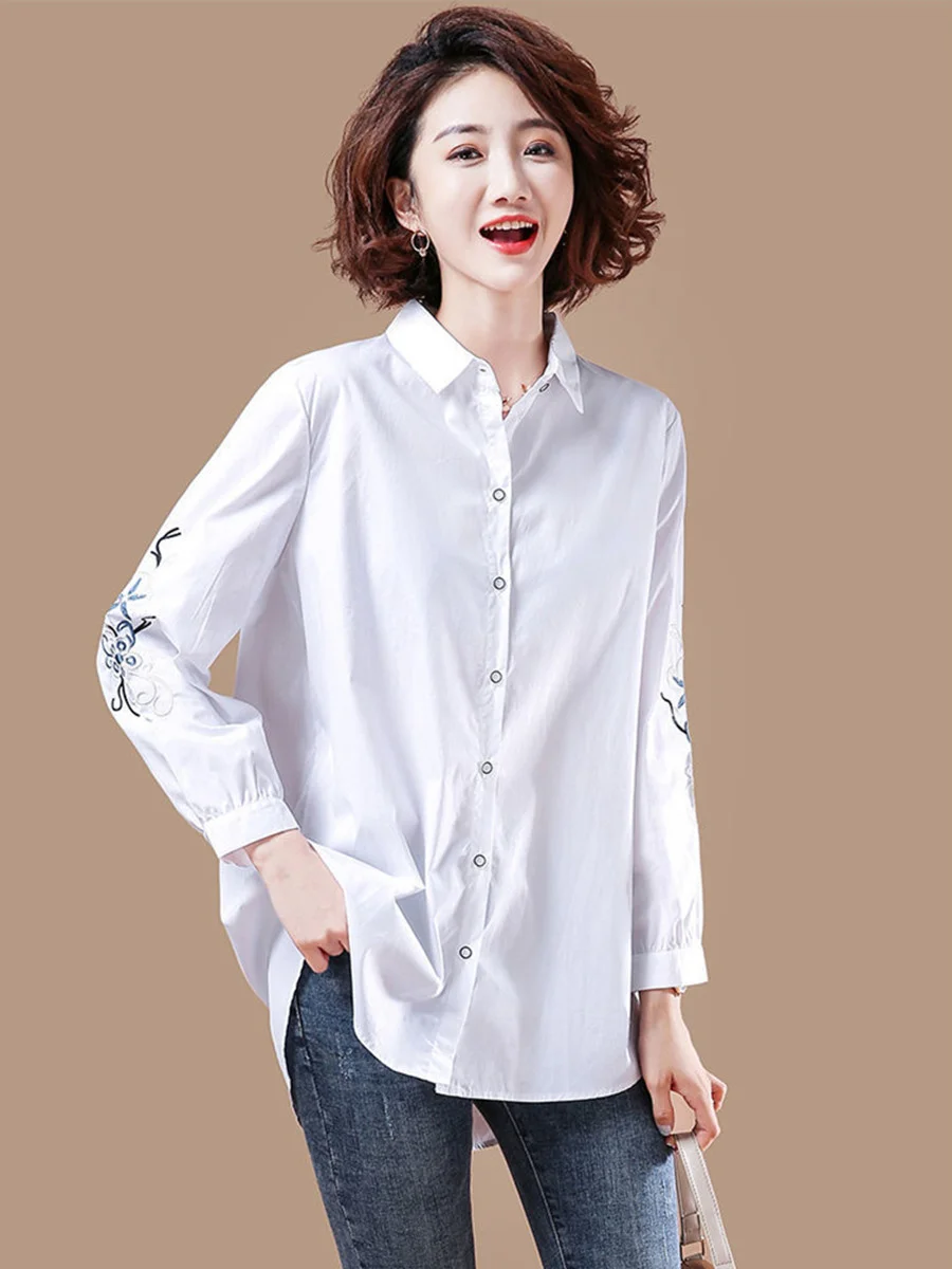 Women Spring Spring Summer Shirts Lady Fashion Casual Long Sleeve Turn-down Collar Embroidery Blusas Tops TT2463
Women Spring Spring Summer Shirts Lady Fashion Casual Long Sleeve Turn-down Collar Embroidery Blusas Tops TT2463