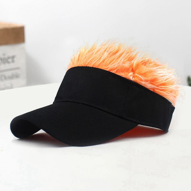 

Baseball Cap with Spiked Hairs Wig Baseball Hat with Spiked Wigs Men Women Casual Concise Sunshade Adjustable Sun Visor