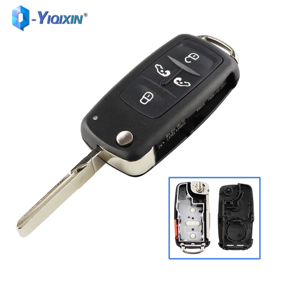 

YIQIXIN 5 Button Remote Flip Folding Key Shell For VW Volkswagen Sharan Multivan T5 Caravelle MPV Control Fob Case Cover Replace