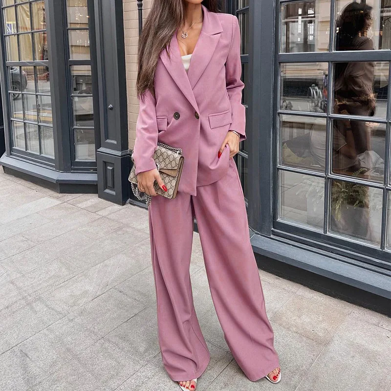 SeigurHry 2 Pieces Outfits for Women Long Sleeve Solid Color Blazers with Wide Leg Loose Pants Casual Elegant Business Suit Sets
SeigurHry 2 Pieces Outfits for Women Long Sleeve Solid Color Blazers with Wide Leg Loose Pants Casual Elegant Business Suit Sets
