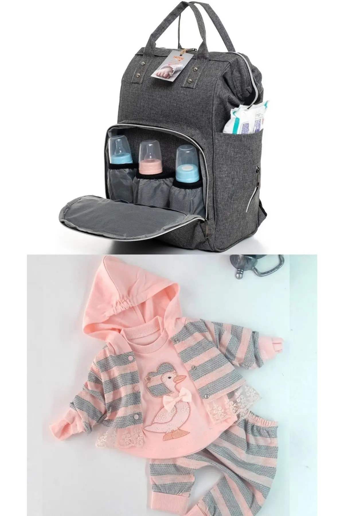 Функциональный рюкзак для ухода за мамой и ребенком, 100% хлопок, набор для выхода в больницу, хлопковая серая одежда
Функциональный рюкзак для ухода за мамой и ребенком, 100% хлопок, набор для выхода в больницу, хлопковая серая одежда