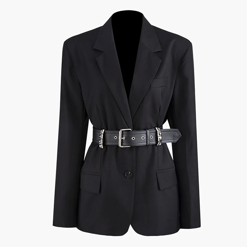 SuperAen 2022 Spring New Rivet Waist Buckle Full Notched Office Lady Suit Women's Single-breasted Solid Slim Jacket
SuperAen 2022 Spring New Rivet Waist Buckle Full Notched Office Lady Suit Women's Single-breasted Solid Slim Jacket