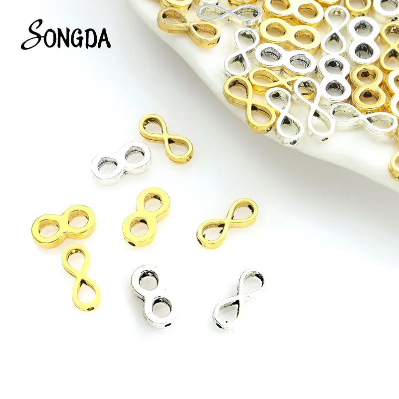 

10/20pcs Fashion Infinity Symbol Spacer Bead Charms Word Eight Alloy Small Hole Beads for Jewelry Making Bracelet DIY Accessory