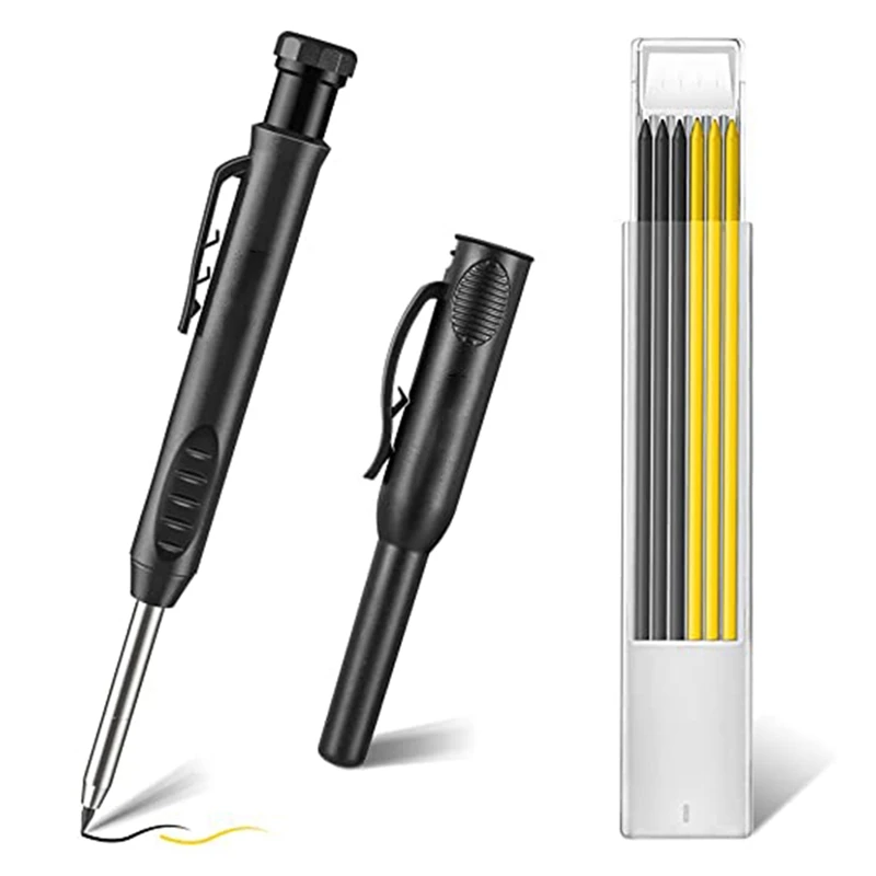 AT14 Carpenter Pencil With Pencil Holder, With Built-In Sharpener And Pen Holder For Woodworking Construction Architect
AT14 Carpenter Pencil With Pencil Holder, With Built-In Sharpener And Pen Holder For Woodworking Construction Architect