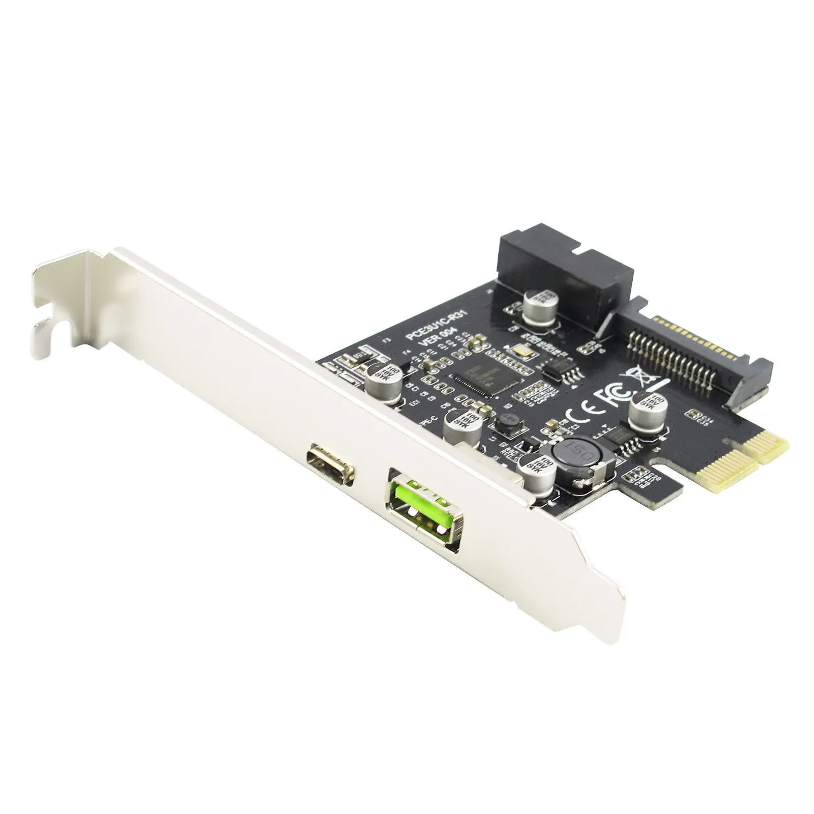 PCI-e To USB3.1 Type-C Riser Card PCIE to USB-C 2.4A Fast Charger with 19PIN Front USB Miner Expansion Adapter Card
PCI-e To USB3.1 Type-C Riser Card PCIE to USB-C 2.4A Fast Charger with 19PIN Front USB Miner Expansion Adapter Card