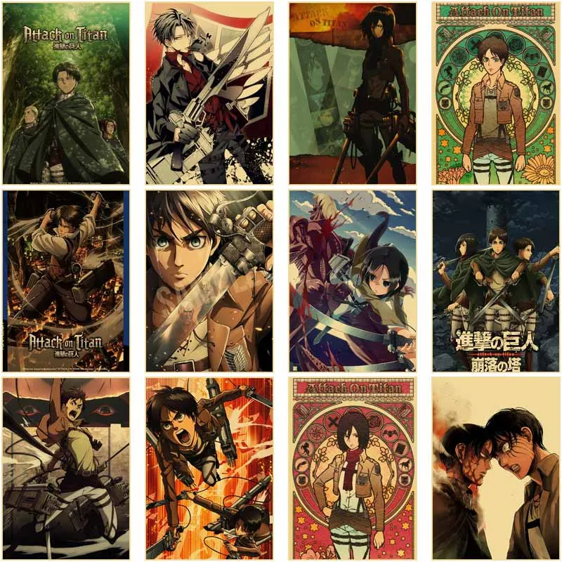 Attack on Titan Classic Anime Poster Retro Kraft Paper Art Wall Painting Vintage Room Home Bar Cafe Decor Gift Print Aesthetic
Attack on Titan Classic Anime Poster Retro Kraft Paper Art Wall Painting Vintage Room Home Bar Cafe Decor Gift Print Aesthetic