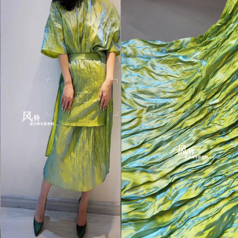 Miyake Styled Pleated Tulle Fabric Blue and Green Interwoven DIY Backgound Decor Shirt Skirt Dress Clothes Designer Fabric
Miyake Styled Pleated Tulle Fabric Blue and Green Interwoven DIY Backgound Decor Shirt Skirt Dress Clothes Designer Fabric