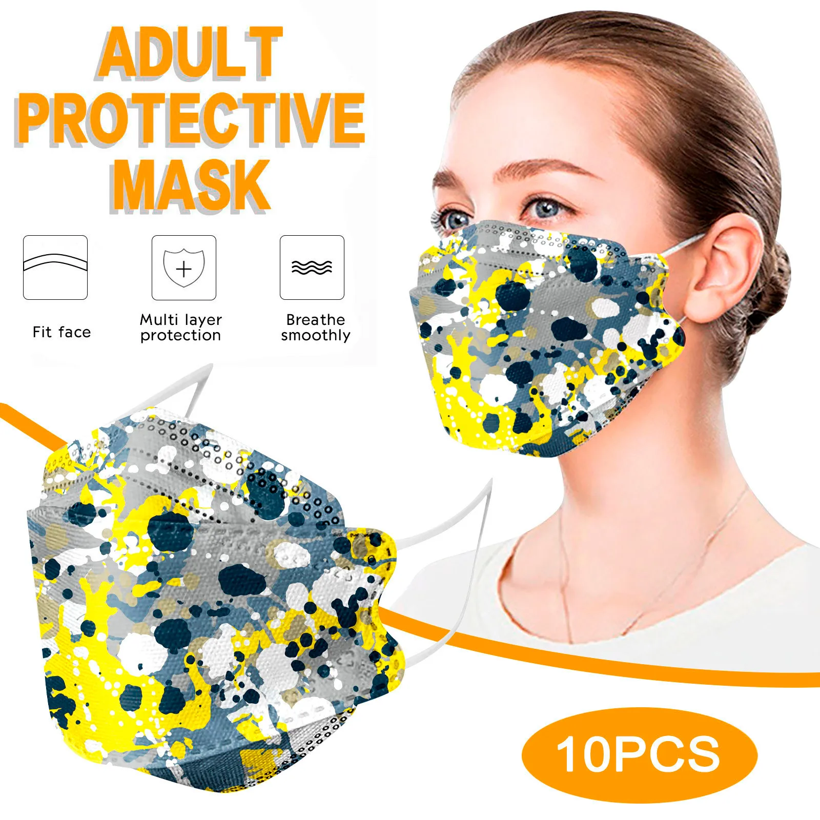 10pcs Mascarilla Disposable Face Mask Adult's Mask For Face Masken Camouflage Printed 4ply Fish Halloween Cosplay Защитная Маска
10pcs Mascarilla Disposable Face Mask Adult's Mask For Face Masken Camouflage Printed 4ply Fish Halloween Cosplay Защитная Маска