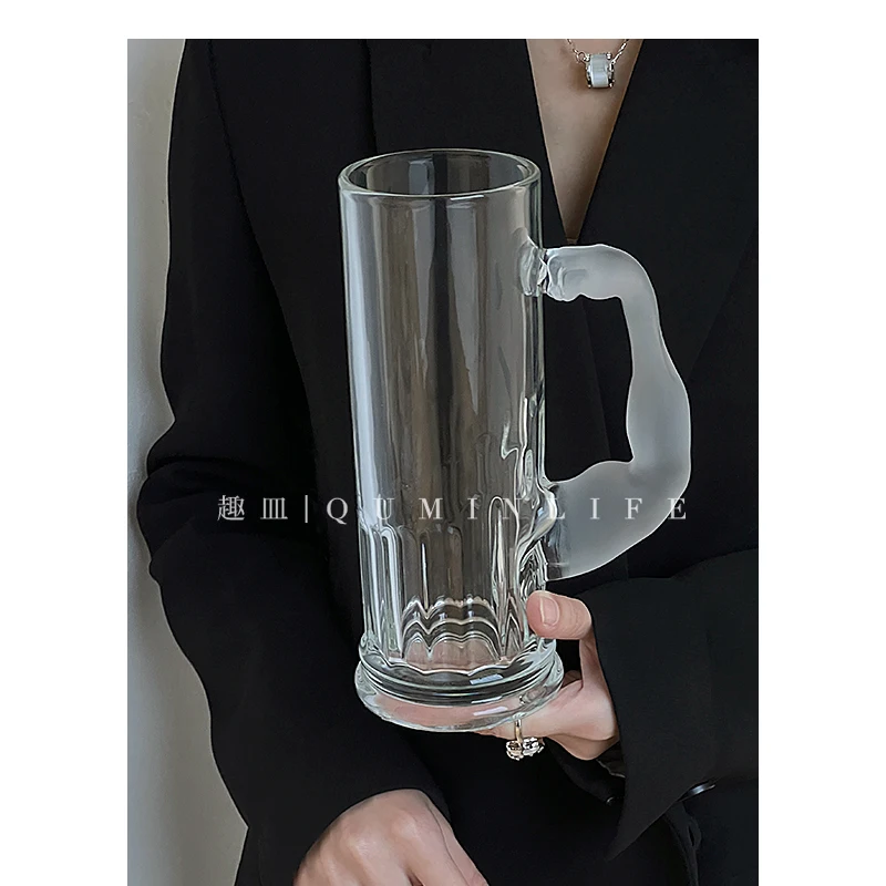 

Hercules handle cup large-capacity sailor juice cup transparent with handle niche high-value glass beer large-capacity glass cup