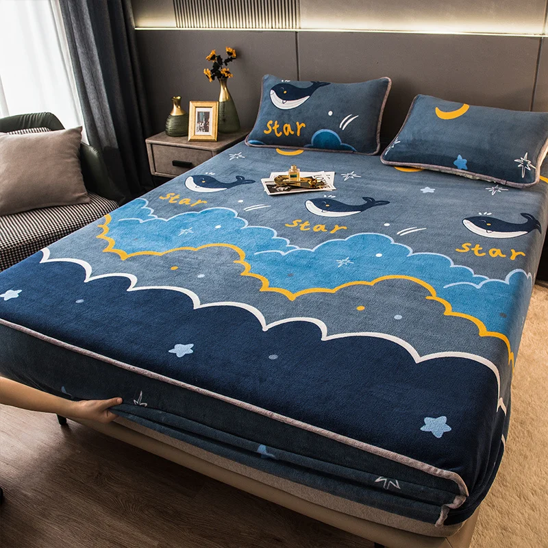 Winter Warm Fitted Sheet Home Textiles Velvet Thicken Universal Elastic Mattress Cover Bedspreads Double King Size Bed Sheet
Winter Warm Fitted Sheet Home Textiles Velvet Thicken Universal Elastic Mattress Cover Bedspreads Double King Size Bed Sheet