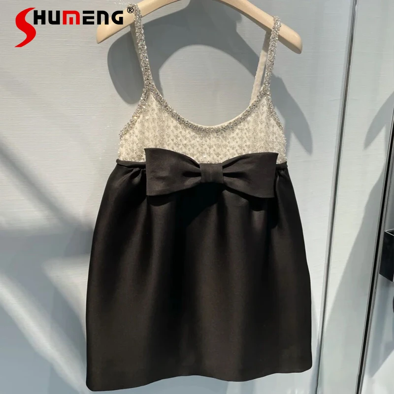 2022 Early Spring New Women's Fashion Beaded Bow O-neck Suspender Dress Ladies Elegant Sexy Diamond Princess Above Knee Dress
2022 Early Spring New Women's Fashion Beaded Bow O-neck Suspender Dress Ladies Elegant Sexy Diamond Princess Above Knee Dress