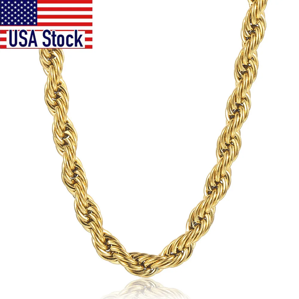 New Fashion Twisted Rope Link Chain Gold Color Stainless Steel Necklace for Men Unisex Chain Jewelry Gifts 22inch 3-7mm KNM178A
New Fashion Twisted Rope Link Chain Gold Color Stainless Steel Necklace for Men Unisex Chain Jewelry Gifts 22inch 3-7mm KNM178A