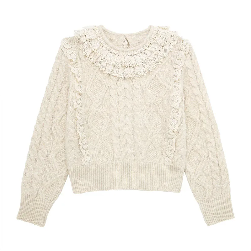 Women 2022 Autumn Fashion Artificial Pearl Encrusted Knit Sweater Vintage Long Sleeves Female Pullover Chic Tops 7380
Women 2022 Autumn Fashion Artificial Pearl Encrusted Knit Sweater Vintage Long Sleeves Female Pullover Chic Tops 7380