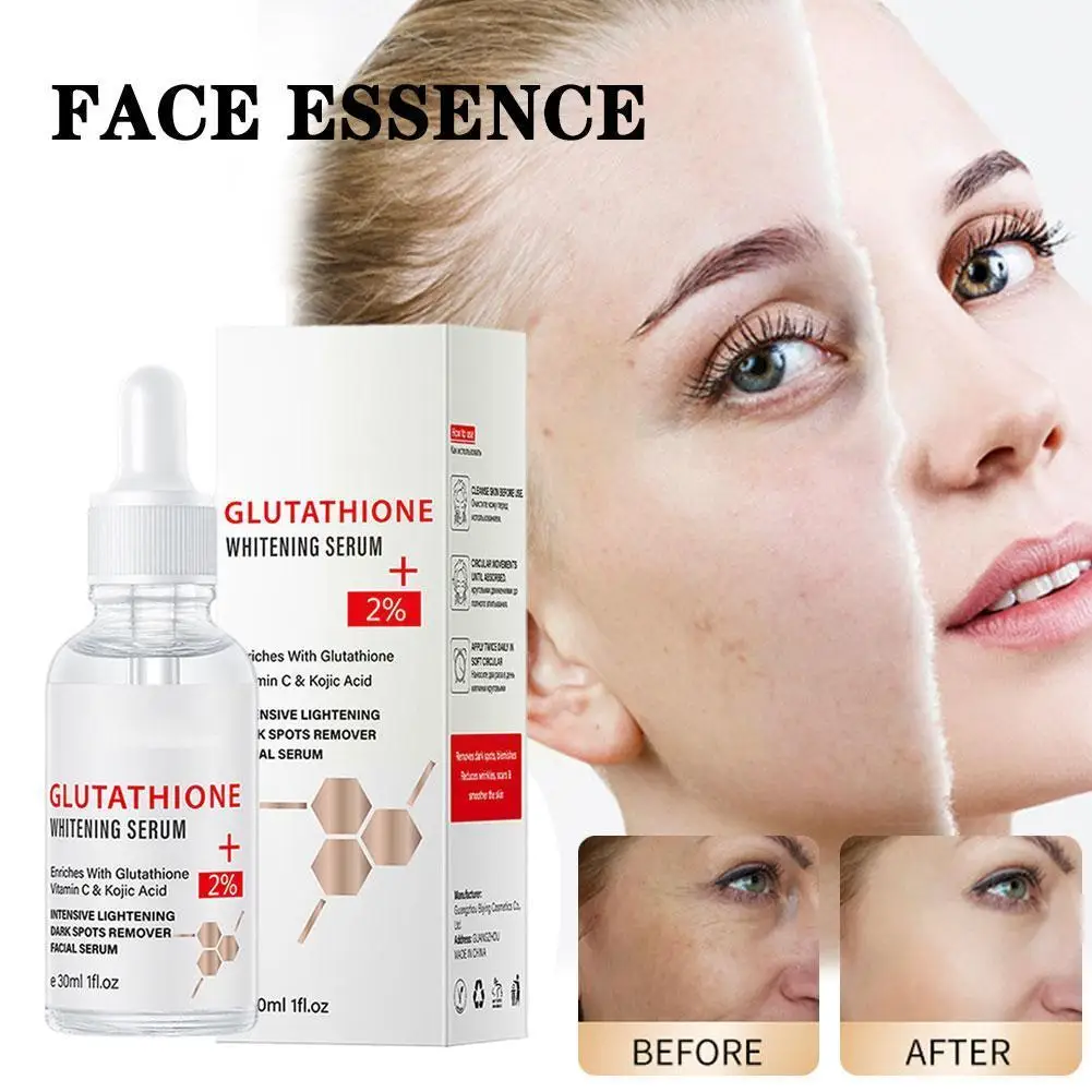 

30ML Glutathione Whitening Freckle Serum Remove Melasma Acid Kojic Nicotinamide Whitening Serum C Dark with Face Spots Vita G1N2